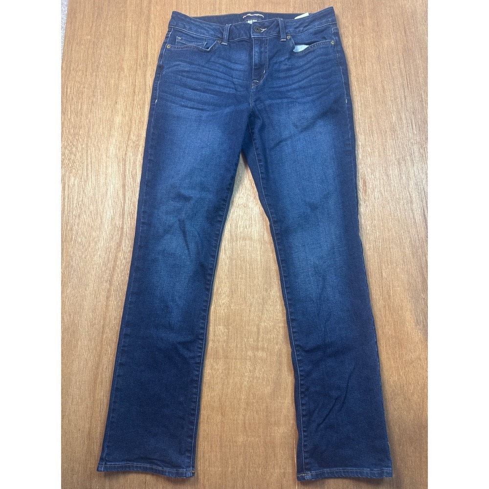 Tommy Hilfiger Straight Leg Jeans Womens 10 Blue Dark Wash Stretch